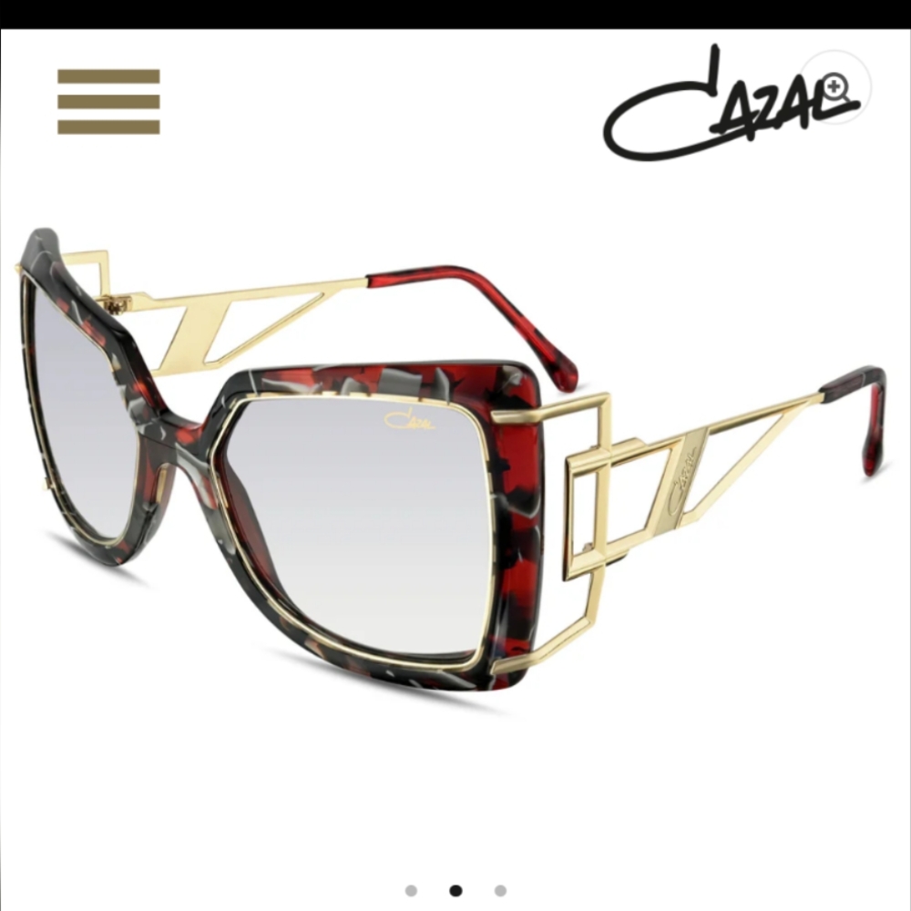 Cazal Black and Red Glasses Classic Rectangular Design